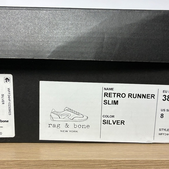 rag & bone Retro Runners – Silver & Suede Sneakers - Picture 6 of 6